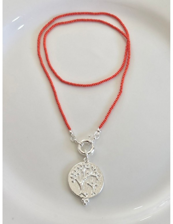 COLLAR BAÑADO EN PLATA DIJE ARBOL 50CMS