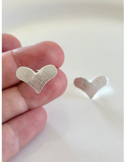 AROS BAÑADOS EN PLATA CORAZO PEQUEÑO
