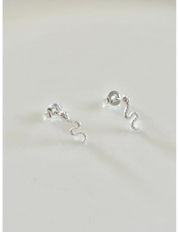 AROS BAÑADOS EN PLATA SERPIENTE 12MM