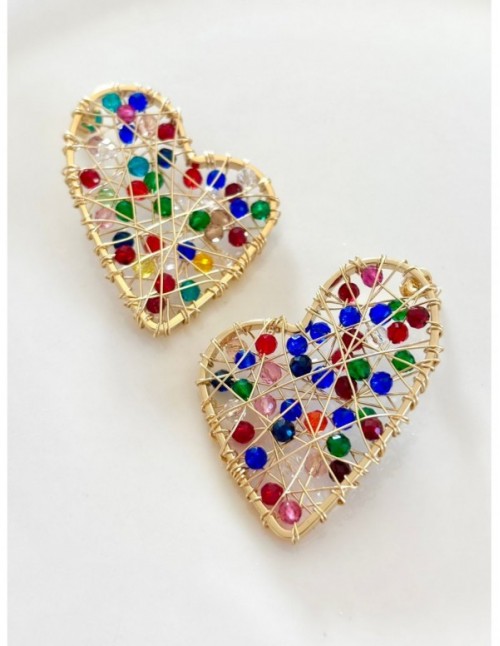 AROS BAÑADOS EN ORO CORAZON 40MM