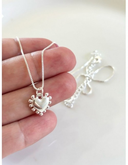 COLLAR BAÑADO EN PLATA DIJE CORAZON