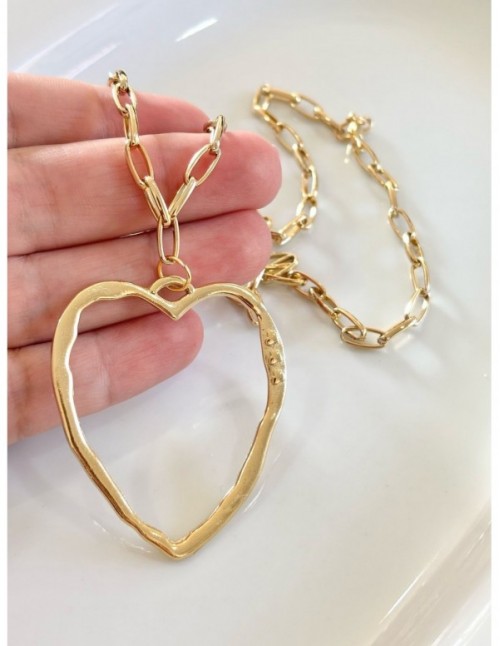 COLLAR BAÑADO EN ORO DIJE CORAZON