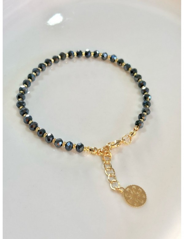 PULSERA BAÑADO EN ORO CRISTALES
