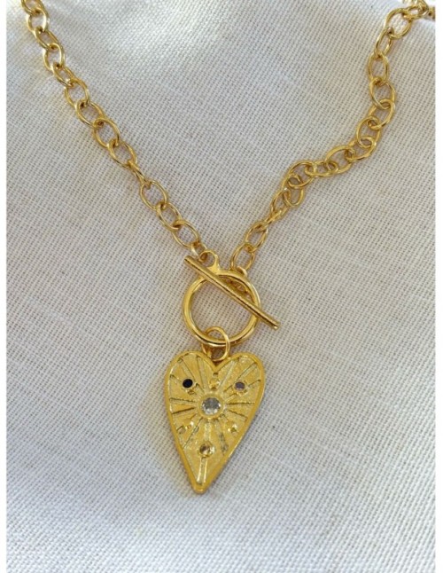 COLLAR BAÑADO EN ORO DIJE CORAZON