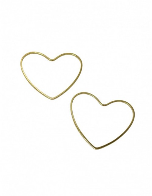 ARGOLLA BAÑADO EN ORO 28X32MM CORAZON PAR