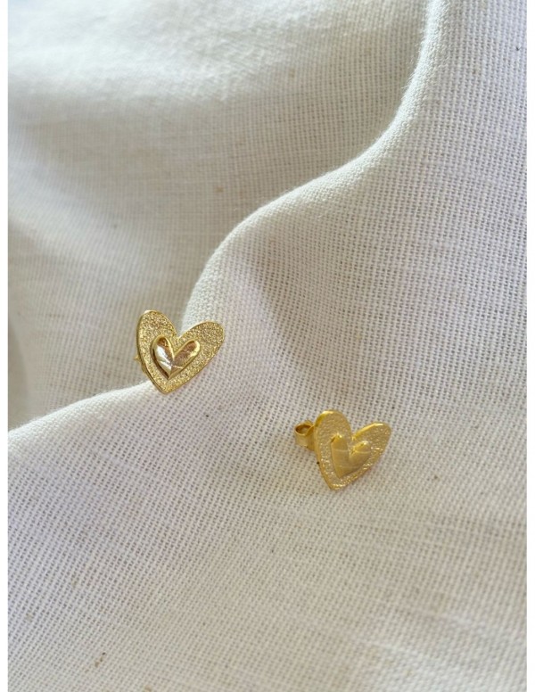 AROS BAÑADOS EN ORO CORAZON
