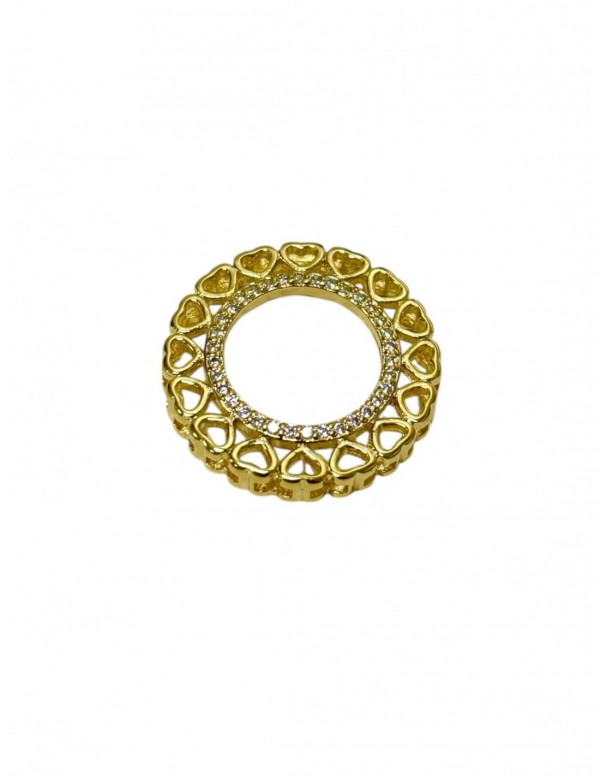 DIJE CORAZONES BAÑADO EN ORO 20MM