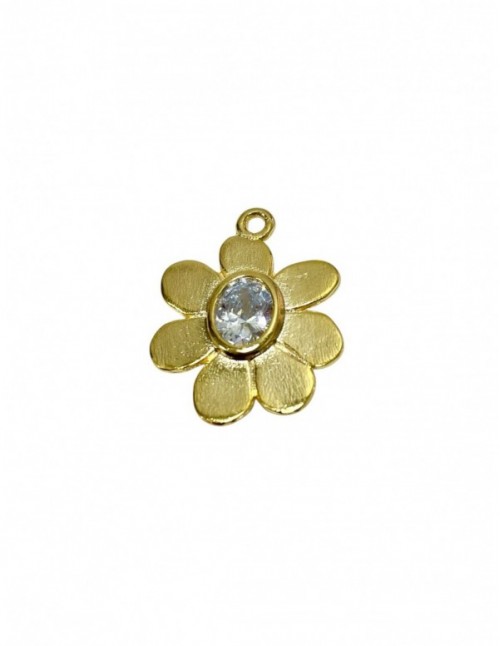 DIJE FLOR BAÑADO EN ORO 23MM