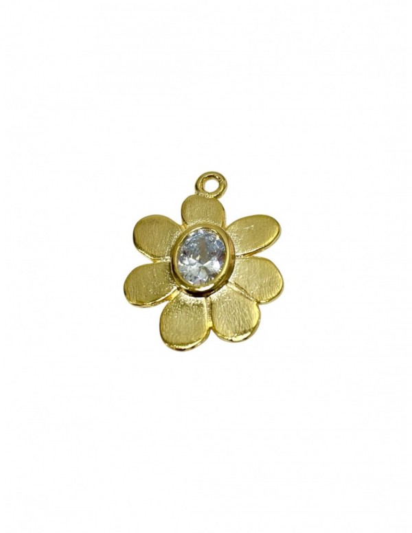 DIJE FLOR BAÑADO EN ORO 23MM