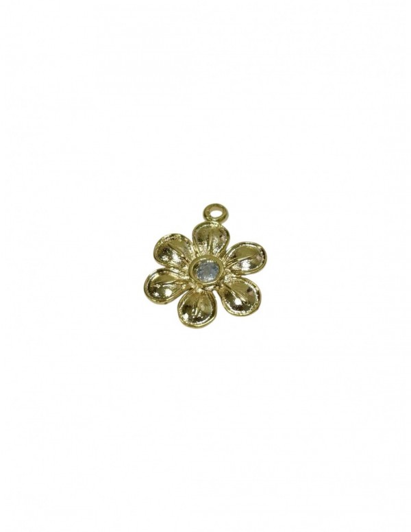DIJE FLOR BAÑADO EN ORO 18MM