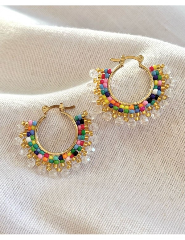 AROS BAÑADOS EN ORO CRISTALES
