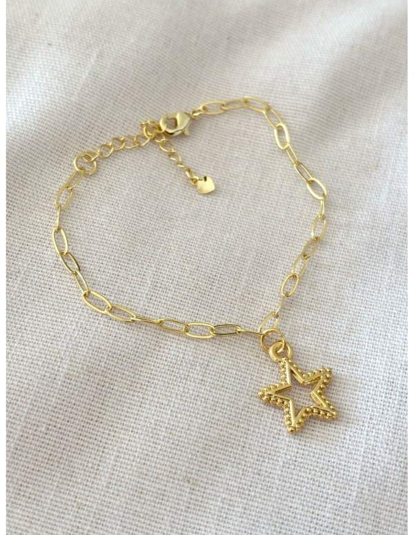PULSERA BAÑADA EN ORO DIJE ESTRELLA