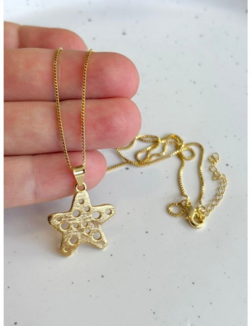 COLLAR BAÑADO EN ORO DIJE ESTRELLA