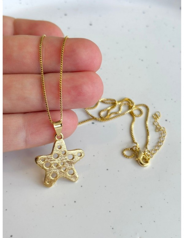 COLLAR BAÑADO EN ORO DIJE ESTRELLA