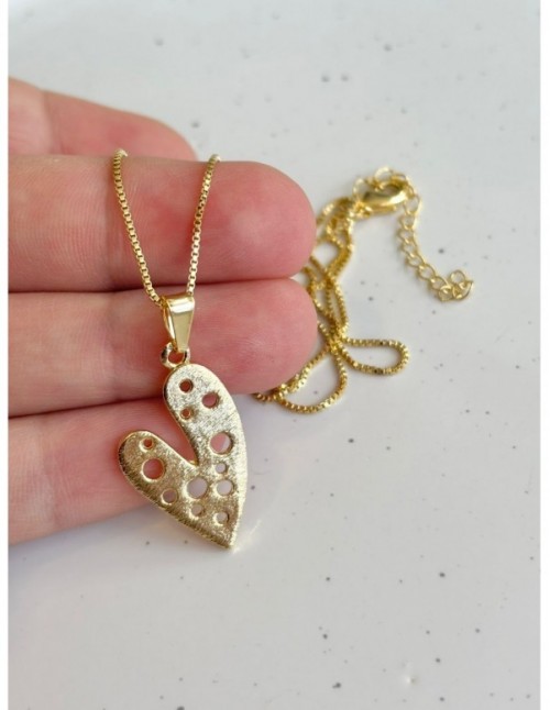 COLLAR BAÑADO EN ORO DIJE CORAZON
