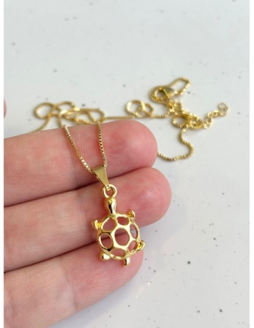COLLAR BAÑADO EN ORO DIJE TORTUGA