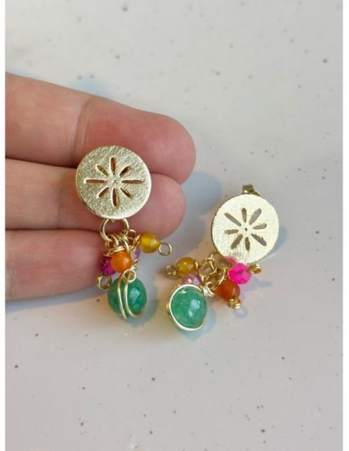 AROS BAÑADOS EN ORO PIEDRAS AGATAS