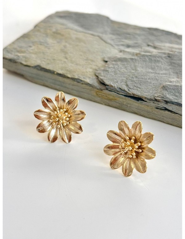 AROS BAÑADOS EN ORO FLOR