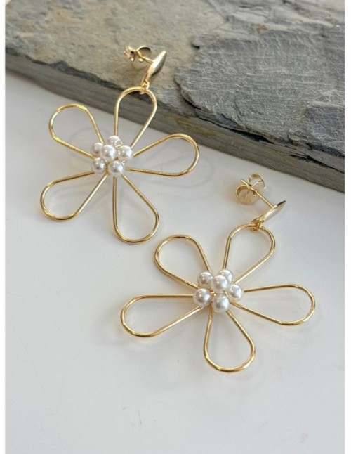 AROS BAÑADOS EN ORO FLOR