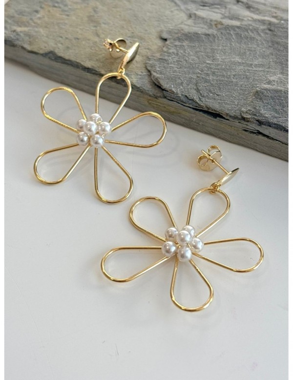 AROS BAÑADOS EN ORO FLOR