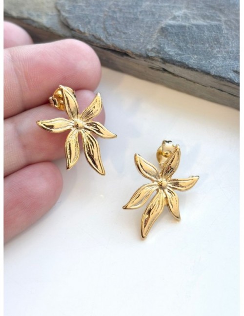 AROS BAÑADOS EN ORO FLOR