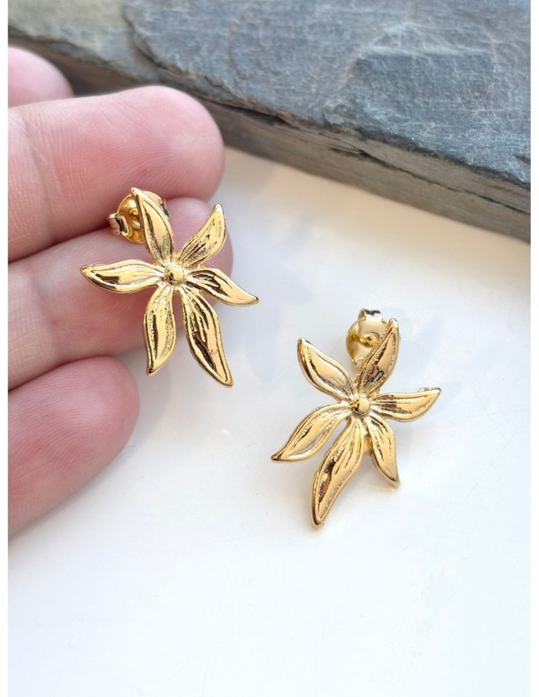 AROS BAÑADOS EN ORO FLOR
