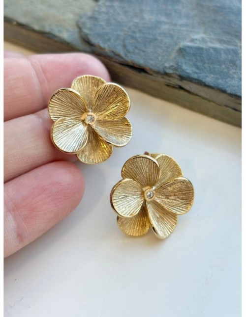 AROS BAÑADOS EN ORO FLOR