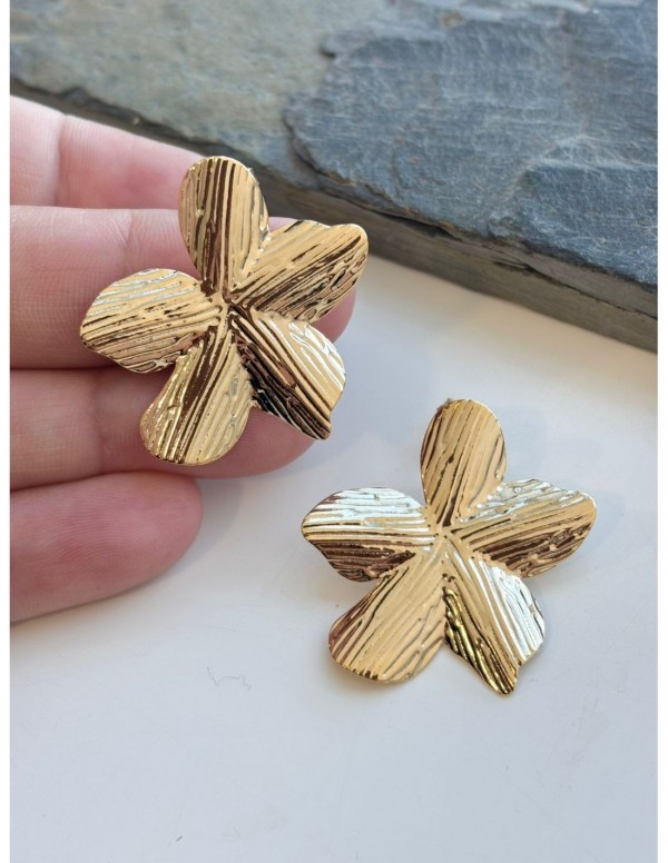 AROS BAÑADOS EN ORO FLOR