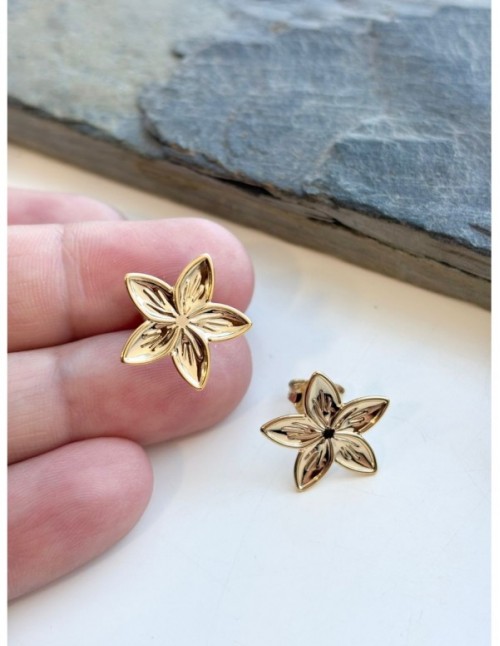 AROS BAÑADOS EN ORO FLOR