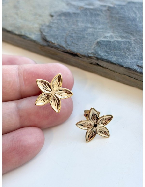 AROS BAÑADOS EN ORO FLOR