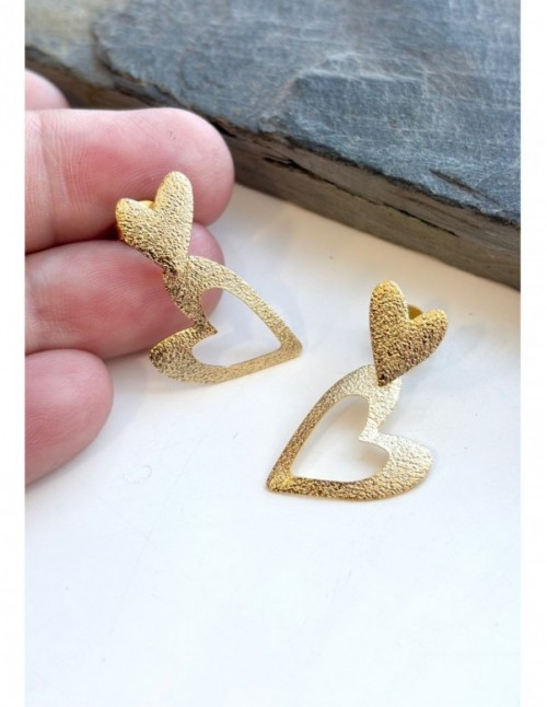 AROS BAÑADOS EN ORO CORAZON