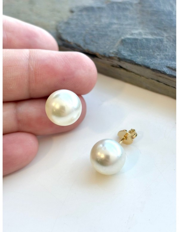 AROS BAÑADOS EN ORO PERLA BLANCA
