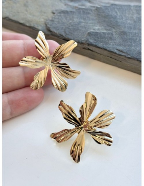 AROS BAÑADOS EN ORO FLOR