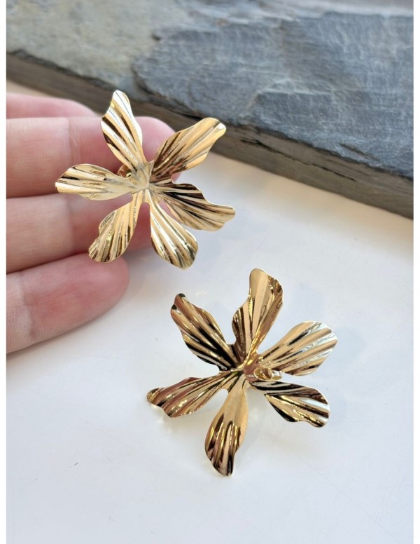 AROS BAÑADOS EN ORO FLOR