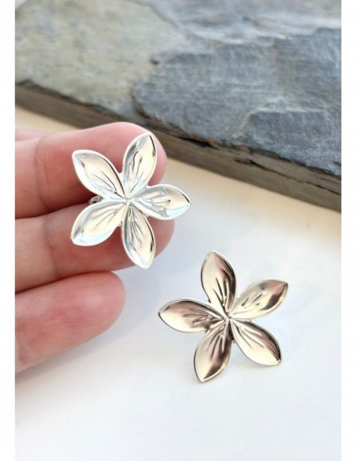 AROS BAÑADOS EN PLATA FLOR