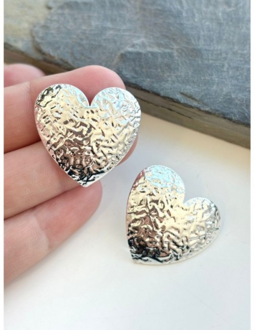 AROS BAÑADOS EN PLATA CORAZON