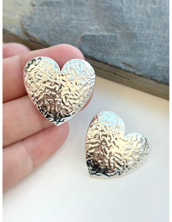 AROS BAÑADOS EN PLATA CORAZON