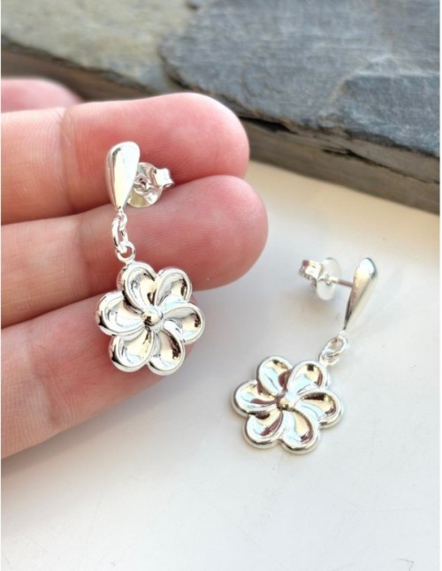 AROS BAÑADOS EN PLATA FLOR