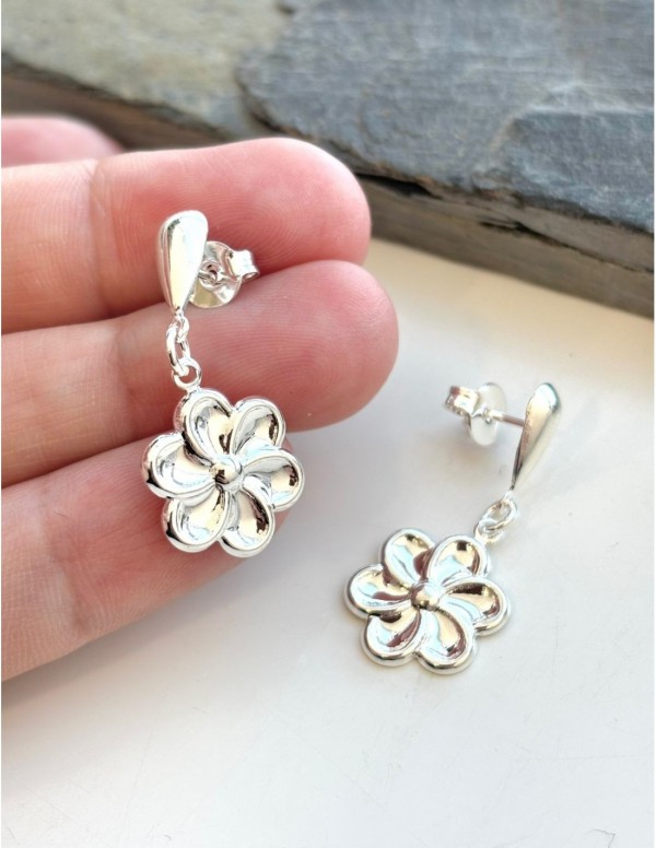 AROS BAÑADOS EN PLATA FLOR