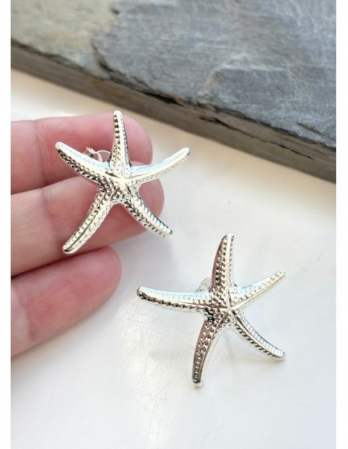 AROS BAÑADOS EN PLATA ESTRELLA DE MAR