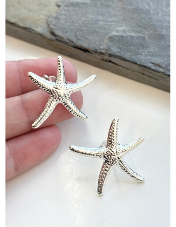 AROS BAÑADOS EN PLATA ESTRELLA DE MAR