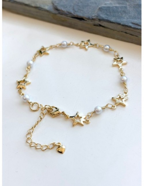 PULSERA BAÑO DE ORO ESTRELLAS