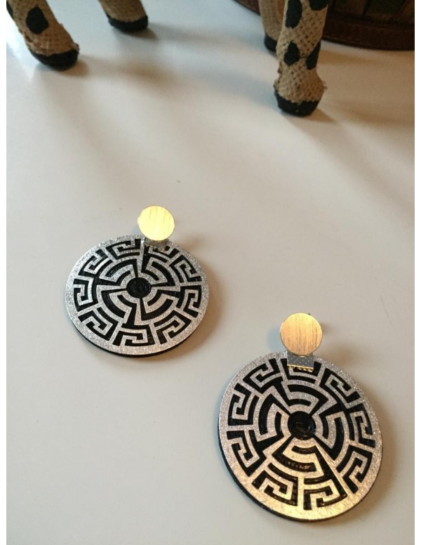 Aro baño de oro gamuza negra