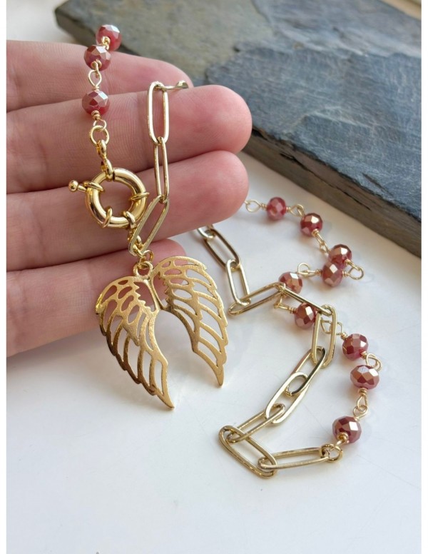 COLLAR BAÑADO EN ORO ALAS