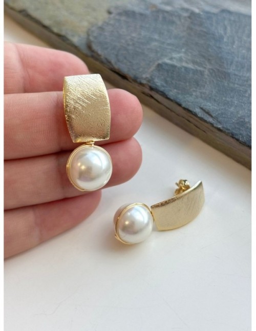 AROS BAÑADOS EN ORO PERLA SHELL