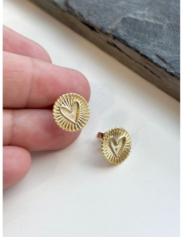 AROS BAÑADOS EN ORO CORAZON