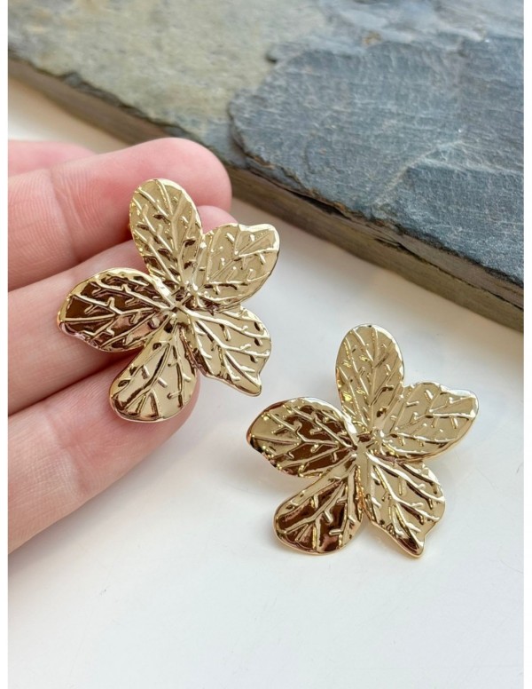 AROS BAÑADOS EN ORO FLOR