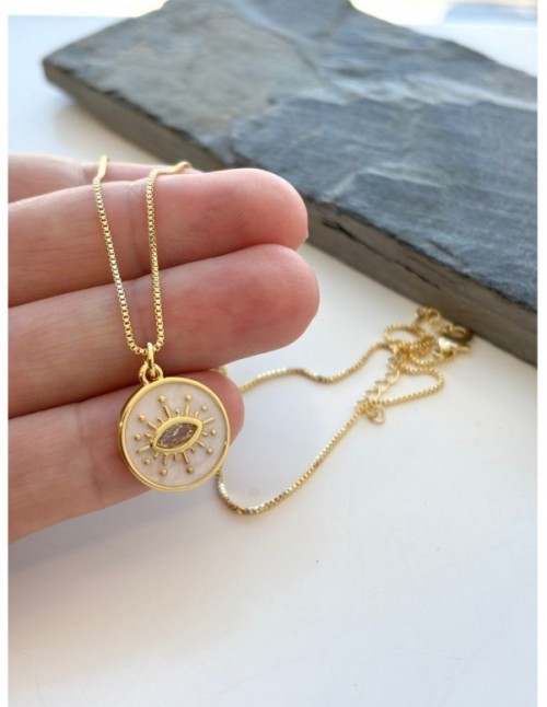 COLLAR BAÑADO EN ORO DIJE OJO