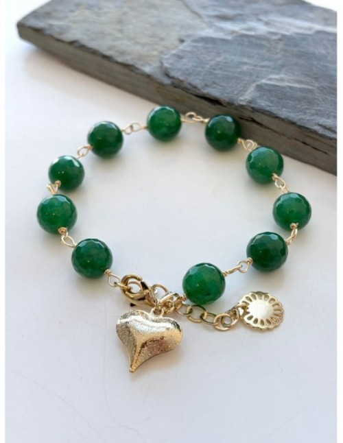 PULSERA BAÑADA EN ORO PIEDRAS VERDES