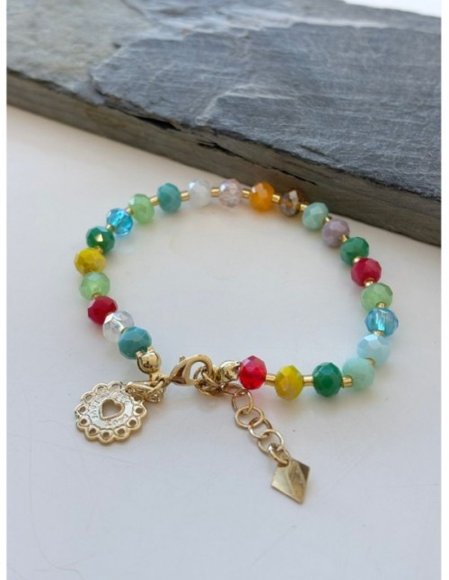 PULSERA BAÑADA EN ORO PIEDRAS